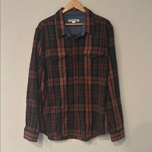 Outerknown Men's Plaid Blanket Shirt - Black and Brown